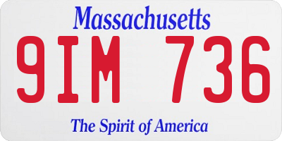 MA license plate 9IM736