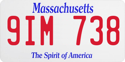 MA license plate 9IM738