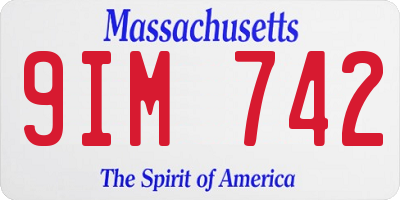 MA license plate 9IM742