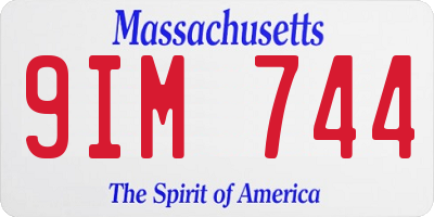 MA license plate 9IM744