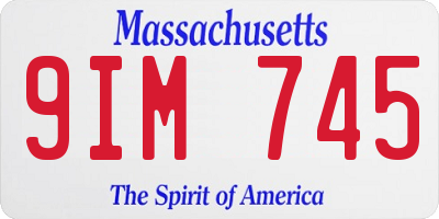 MA license plate 9IM745