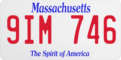 MA license plate 9IM746