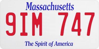 MA license plate 9IM747