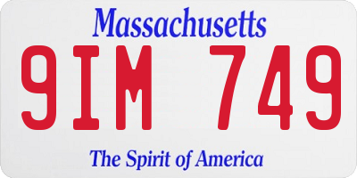 MA license plate 9IM749