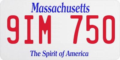 MA license plate 9IM750