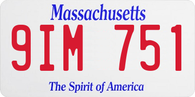 MA license plate 9IM751