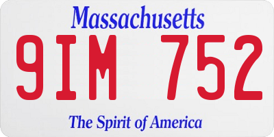 MA license plate 9IM752