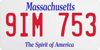 MA license plate 9IM753