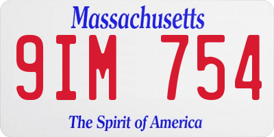 MA license plate 9IM754