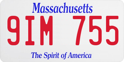 MA license plate 9IM755