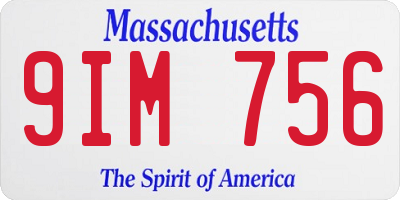 MA license plate 9IM756