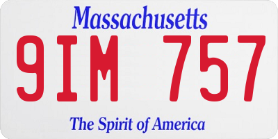 MA license plate 9IM757