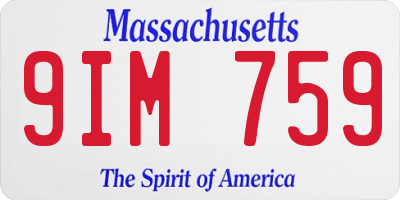 MA license plate 9IM759