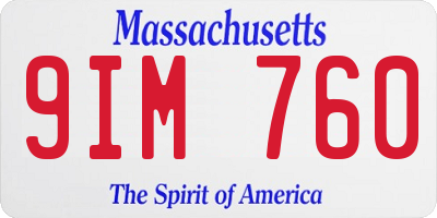 MA license plate 9IM760