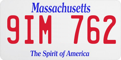 MA license plate 9IM762