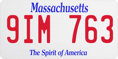 MA license plate 9IM763