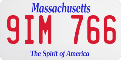 MA license plate 9IM766