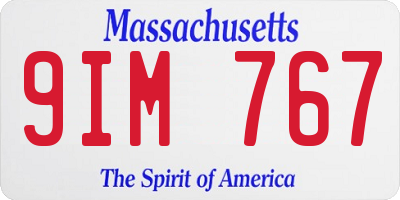 MA license plate 9IM767