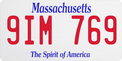 MA license plate 9IM769