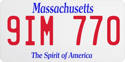 MA license plate 9IM770