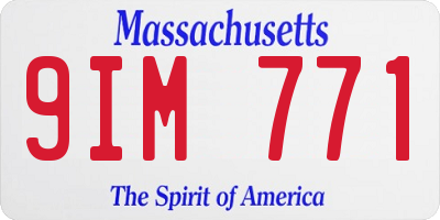 MA license plate 9IM771