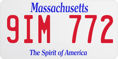 MA license plate 9IM772