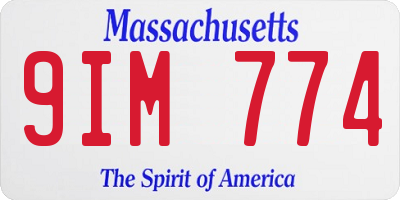 MA license plate 9IM774