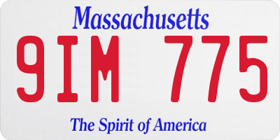 MA license plate 9IM775