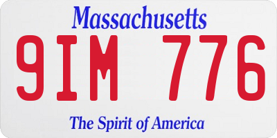 MA license plate 9IM776