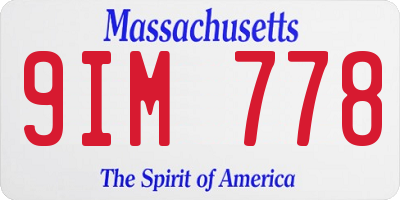 MA license plate 9IM778