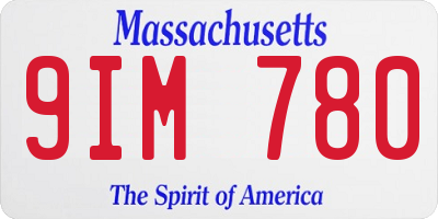 MA license plate 9IM780