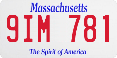 MA license plate 9IM781