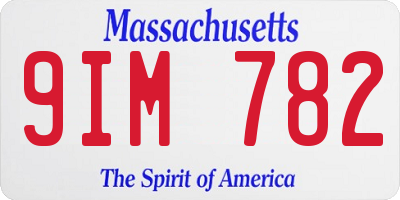 MA license plate 9IM782
