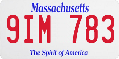 MA license plate 9IM783