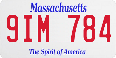 MA license plate 9IM784