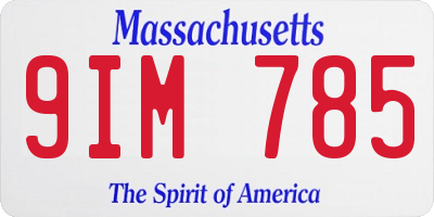 MA license plate 9IM785