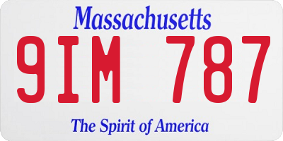 MA license plate 9IM787