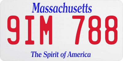 MA license plate 9IM788