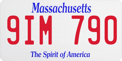 MA license plate 9IM790