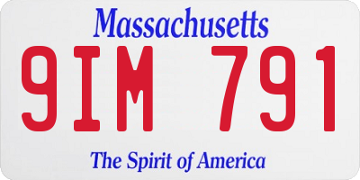 MA license plate 9IM791