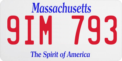 MA license plate 9IM793