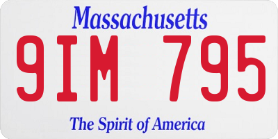 MA license plate 9IM795