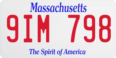 MA license plate 9IM798