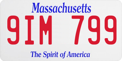 MA license plate 9IM799