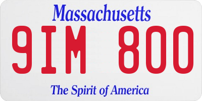 MA license plate 9IM800