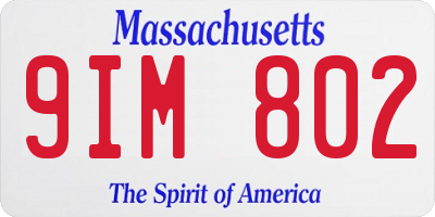 MA license plate 9IM802