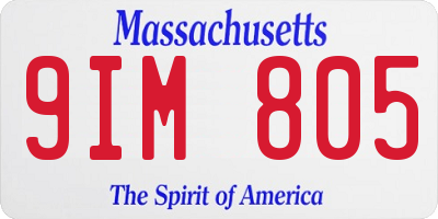 MA license plate 9IM805