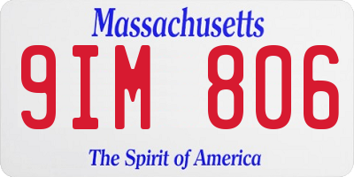 MA license plate 9IM806