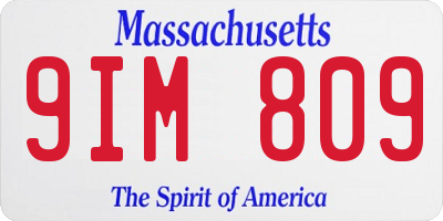MA license plate 9IM809