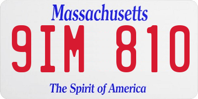 MA license plate 9IM810
